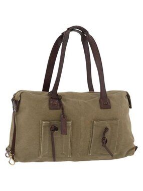 Authentic GUCCI Shoulder Bag Canvas Outlet Khaki Gold 109132